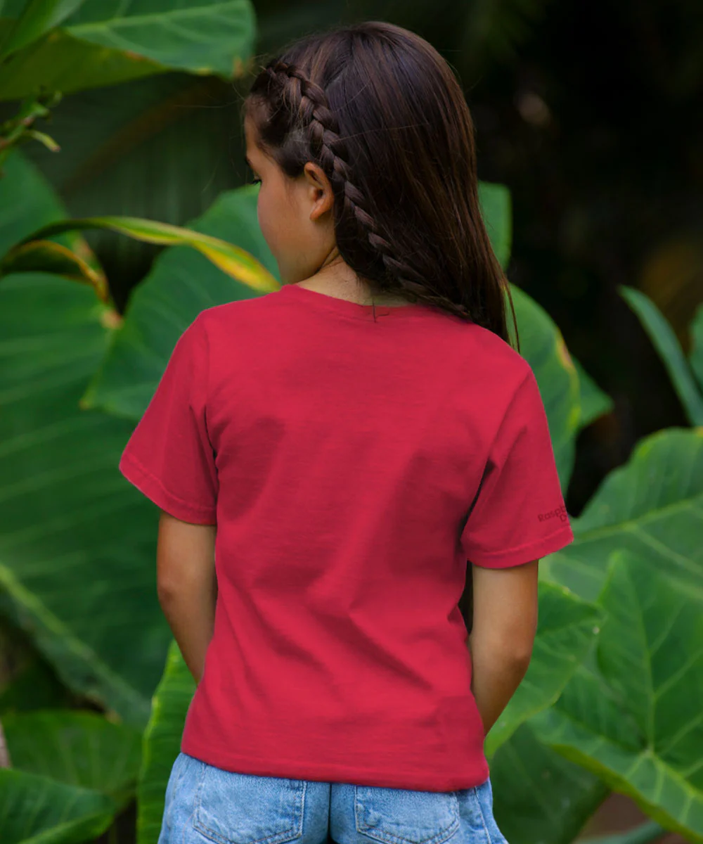 Flower Splatter - Raspberry Dyed Short Sleeve Crewneck T-Shirt - Image 3