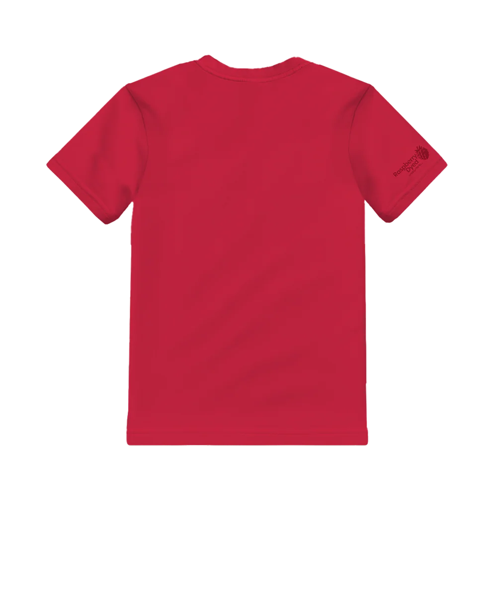 Flower Splatter - Raspberry Dyed Short Sleeve Crewneck T-Shirt - Image 4