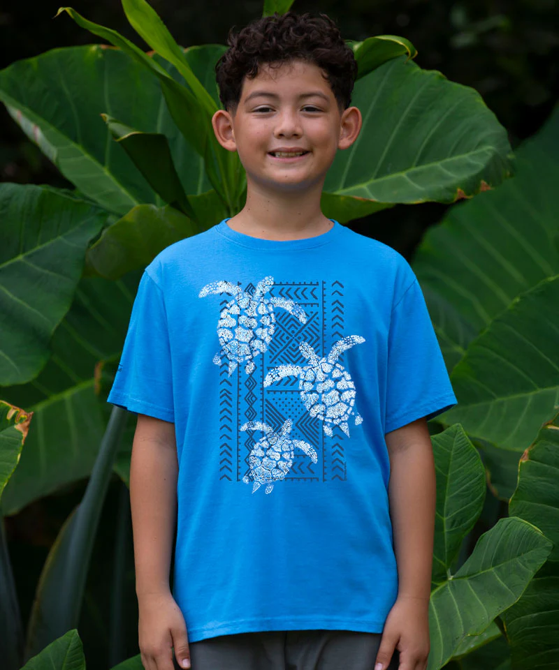 Honu Trio - Blue Hawaii Dyed Short Sleeve Crewneck T-Shirt - Image 2