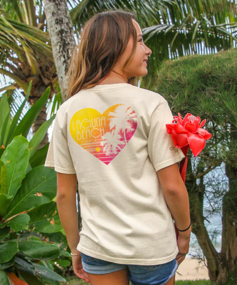 Love The Beach - Coconut Dyed Short Sleeve Crewneck T-Shirt - Image 2