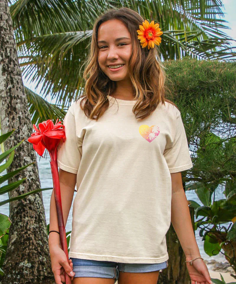 Love The Beach - Coconut Dyed Short Sleeve Crewneck T-Shirt - Image 3