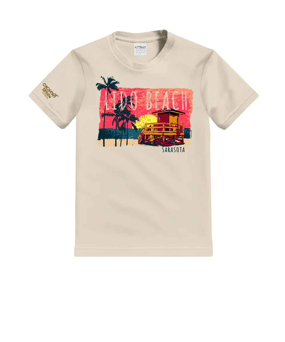 Painted Lido Beach - Coconut Dyed Short Sleeve Crewneck T-Shirt