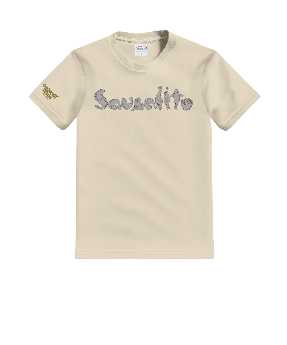 Sausalito Seals Sketch - Coconut Dyed Short Sleeve Crewneck T-Shirt