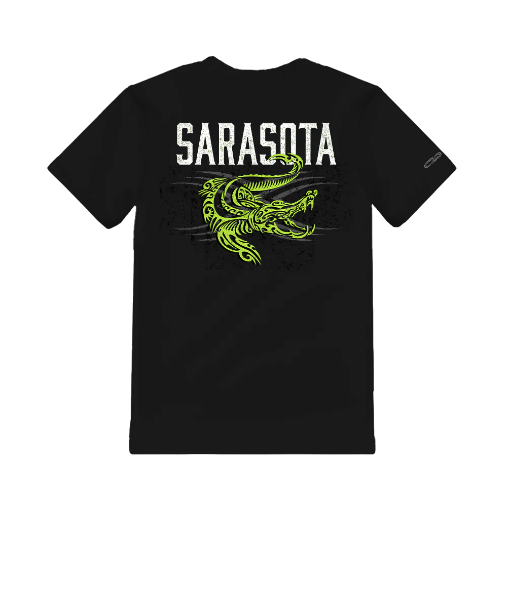 Tribal Gator - Black Short Sleeve Crewneck T-Shirt