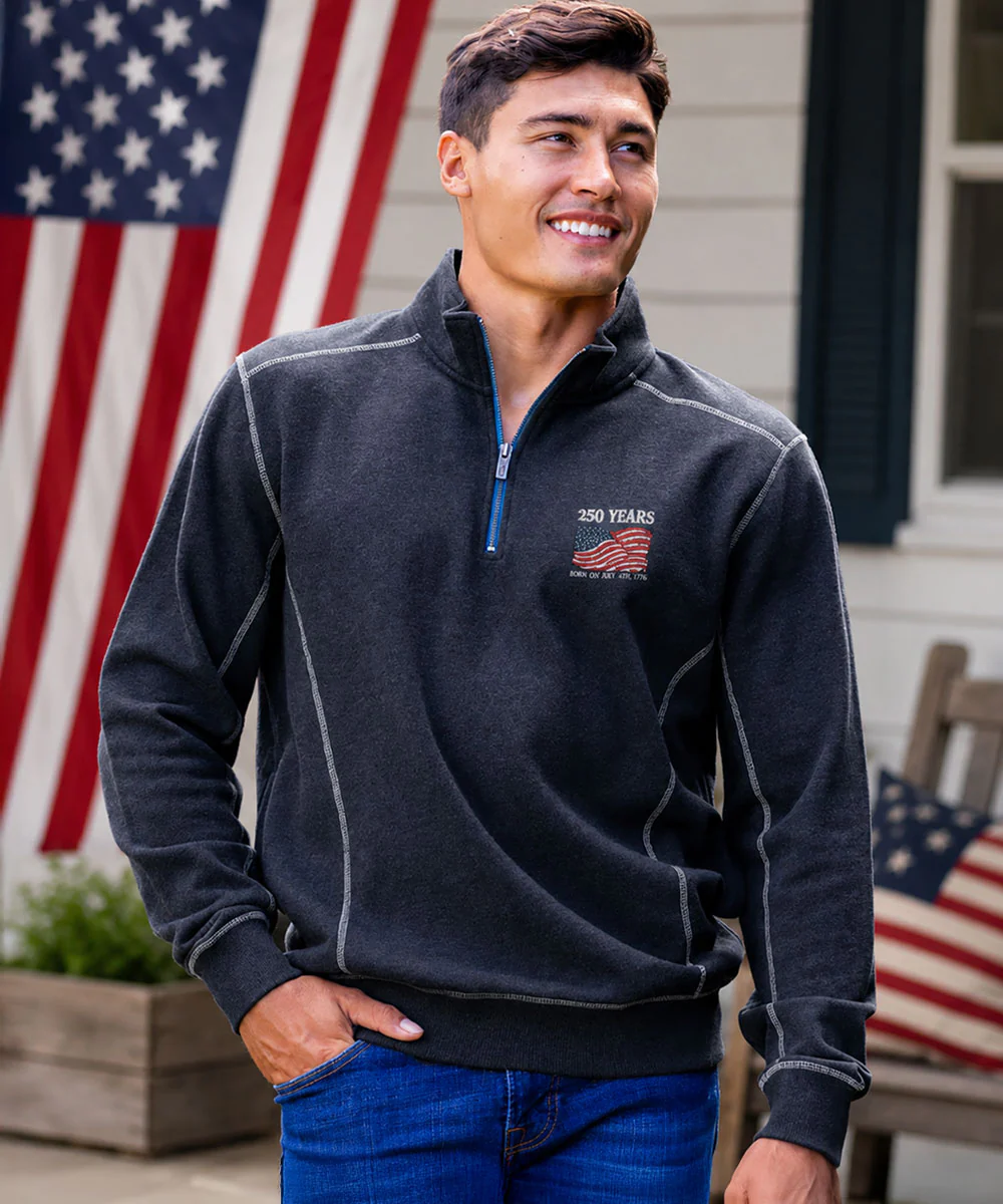 250 Years America - Charcoal/Heather Long Sleeve Mountain Peak Pullover - Image 2