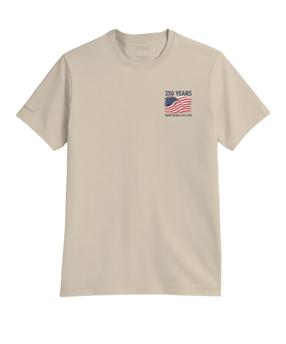 250 Years America - Sand Short Sleeve Pima T-Shirt - Image 4