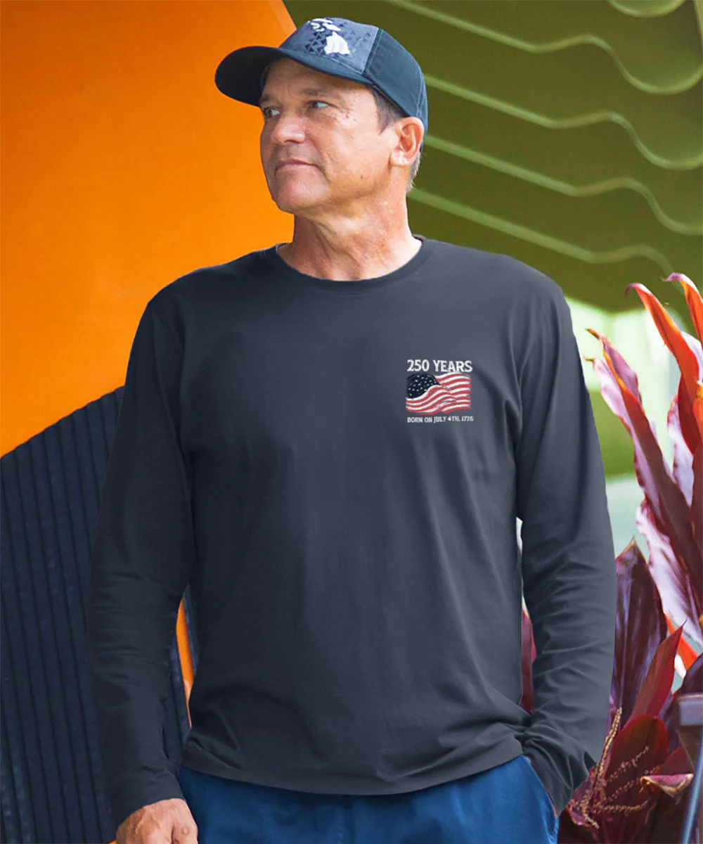 250 Years America - Smoke Long Sleeve Pima T-Shirt - Image 3