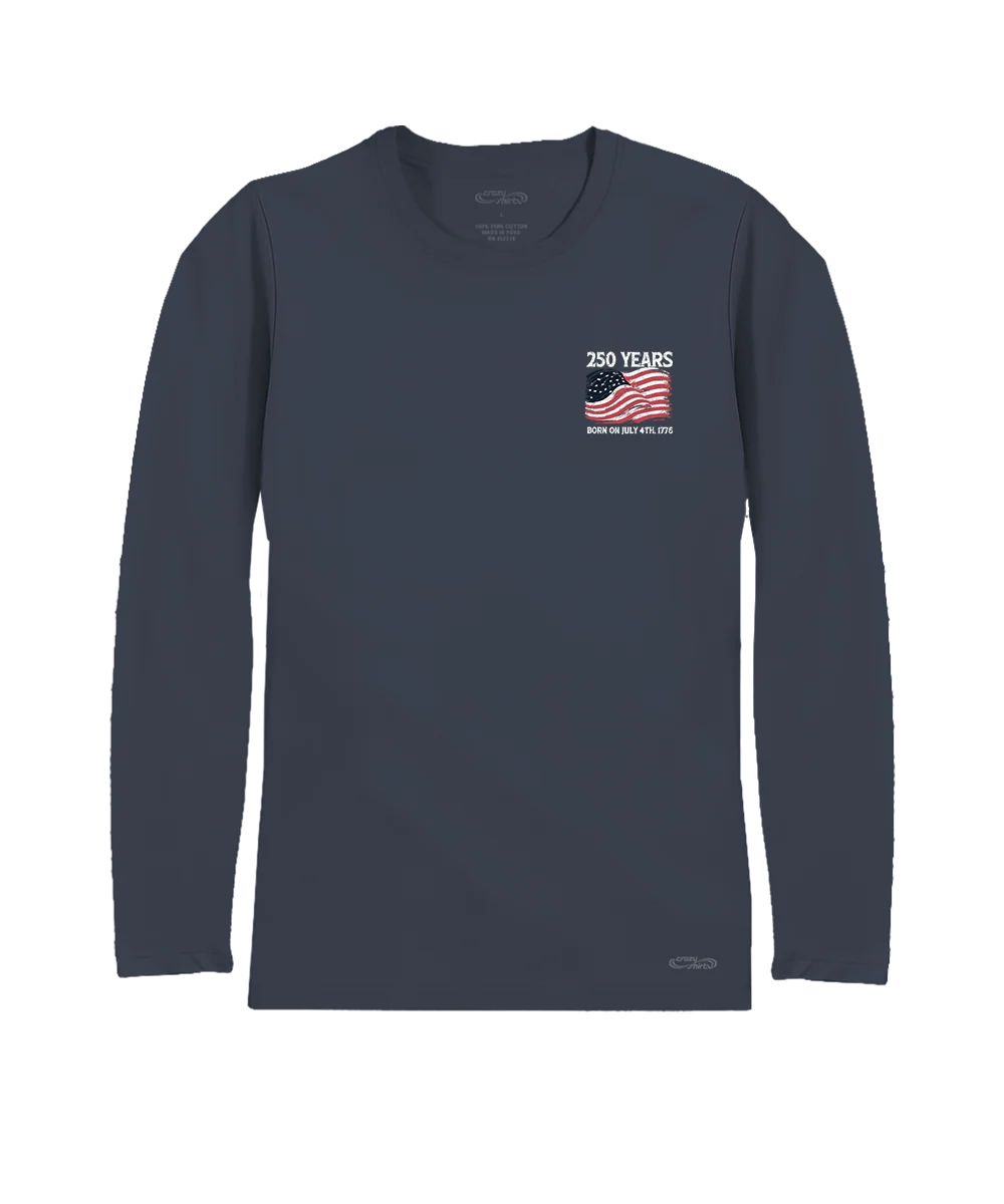 250 Years America - Smoke Long Sleeve Pima T-Shirt - Image 4