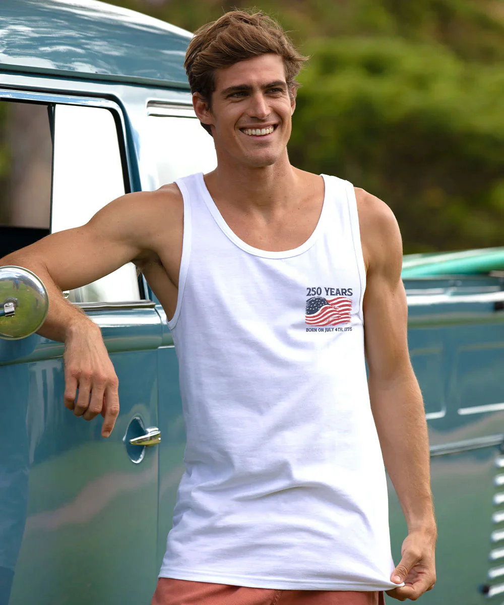 250 Years America - White Sleeveless Tank Top - Image 3