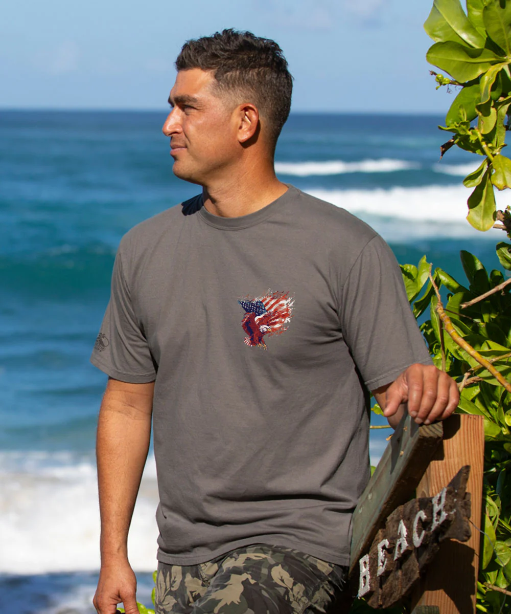 250 Years Freedom Eagle Flight Limited Release - Crater Dyed® Short Sleeve Crewneck T-Shirt - Image 3