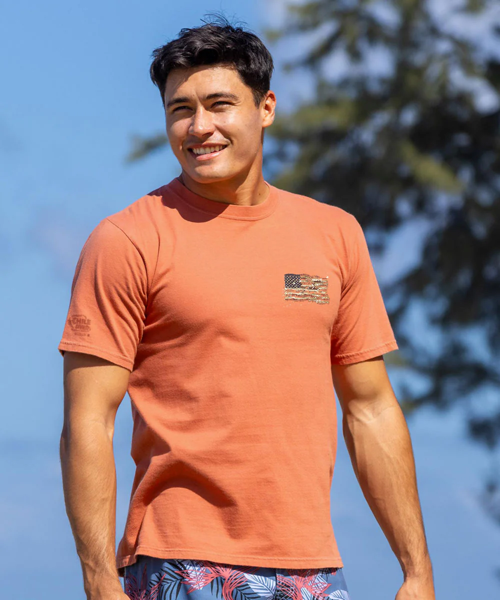 250 Years Painted Flag Limited Release - Chile Dyed Short Sleeve Crewneck T-Shirt - Image 3
