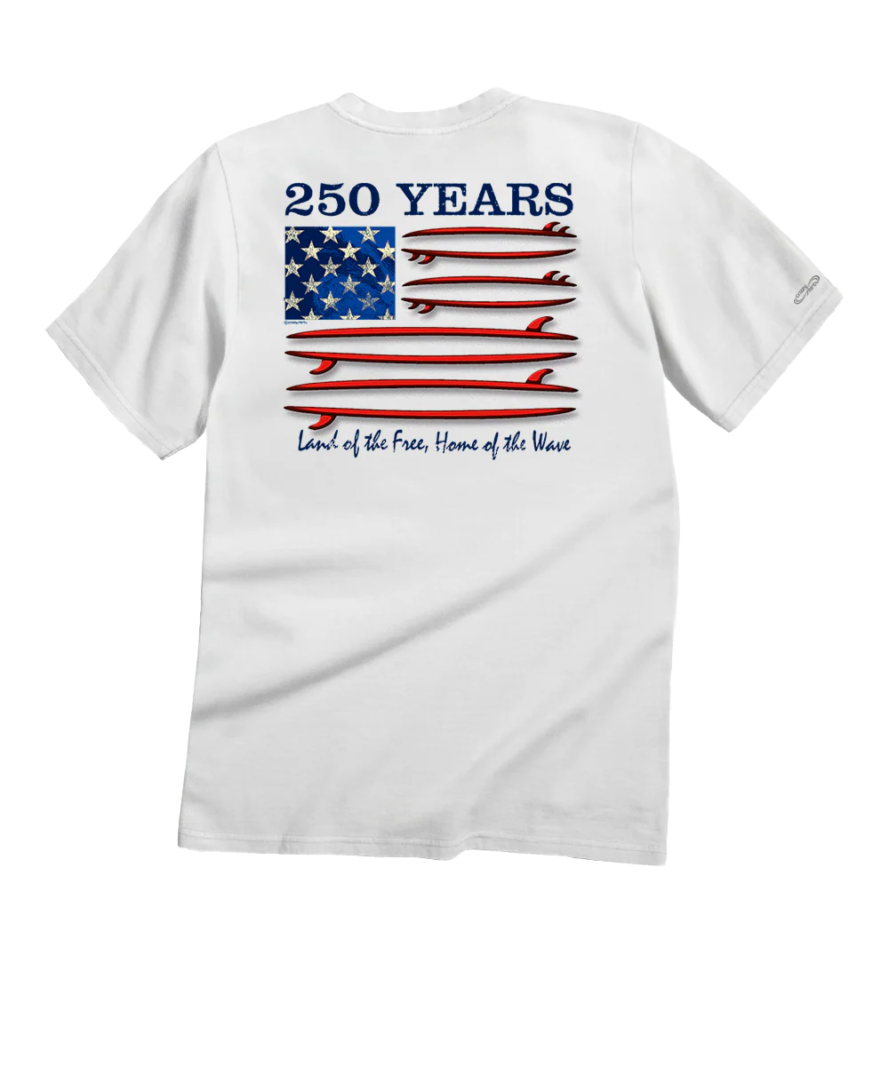 250 Years Surf United Limited Release - White Short Sleeve Crewneck T-Shirt