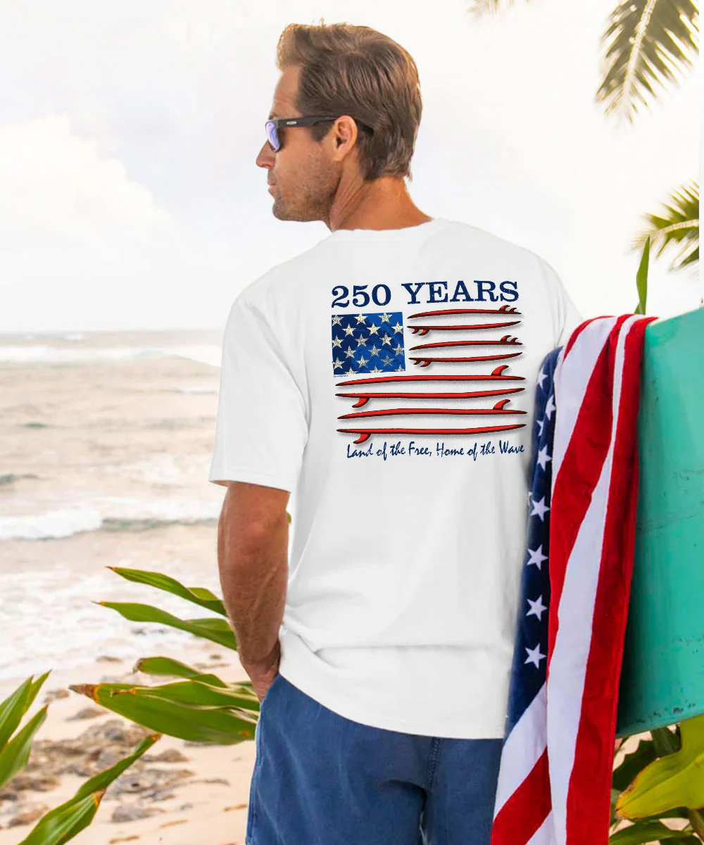 250 Years Surf United Limited Release - White Short Sleeve Crewneck T-Shirt - Image 2