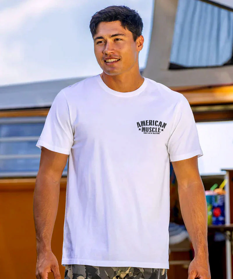 American Muscle - White Short Sleeve Pima T-Shirt - Image 3