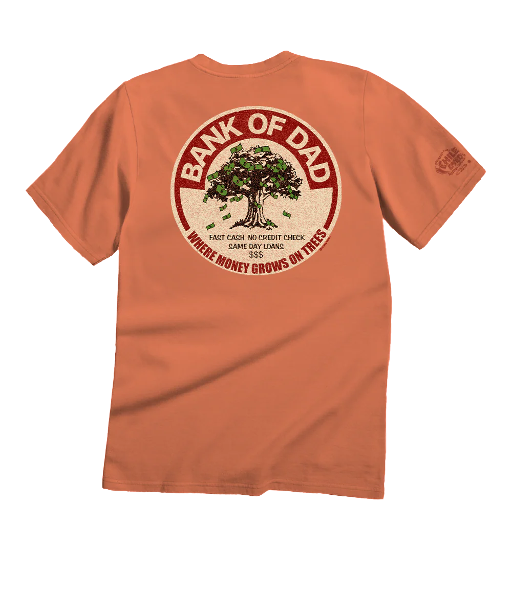 Bank Of Dad Trees - Chile Dyed Short Sleeve Crewneck T-Shirt