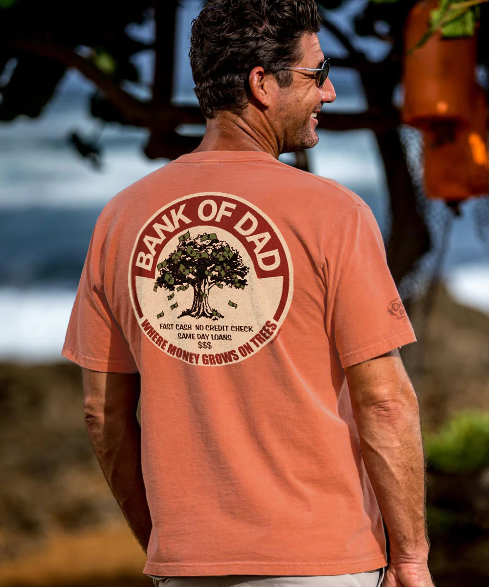 Bank Of Dad Trees - Chile Dyed Short Sleeve Crewneck T-Shirt - Image 2