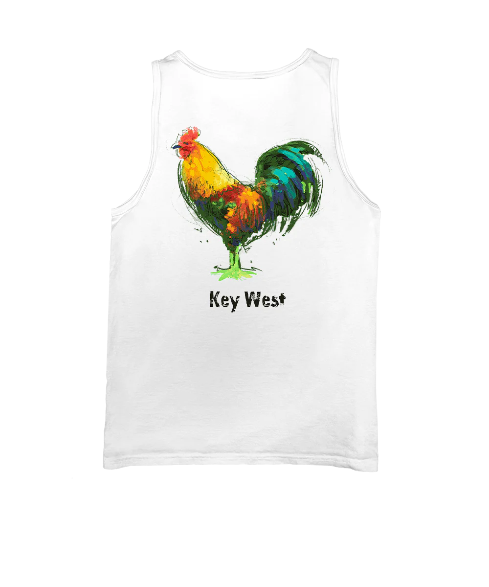 Chicken Scratch - White Sleeveless Tank Top