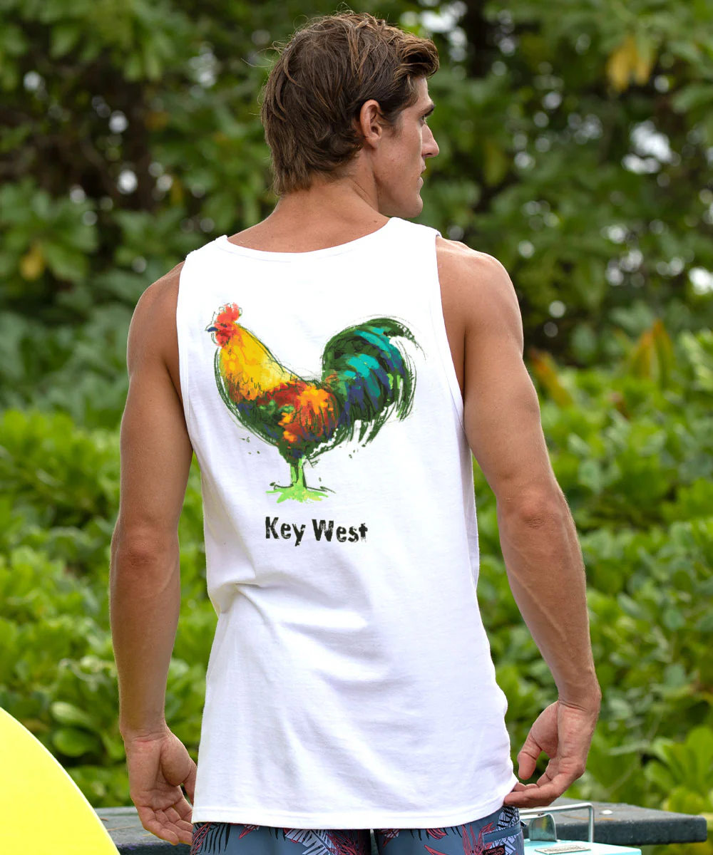 Chicken Scratch - White Sleeveless Tank Top - Image 2