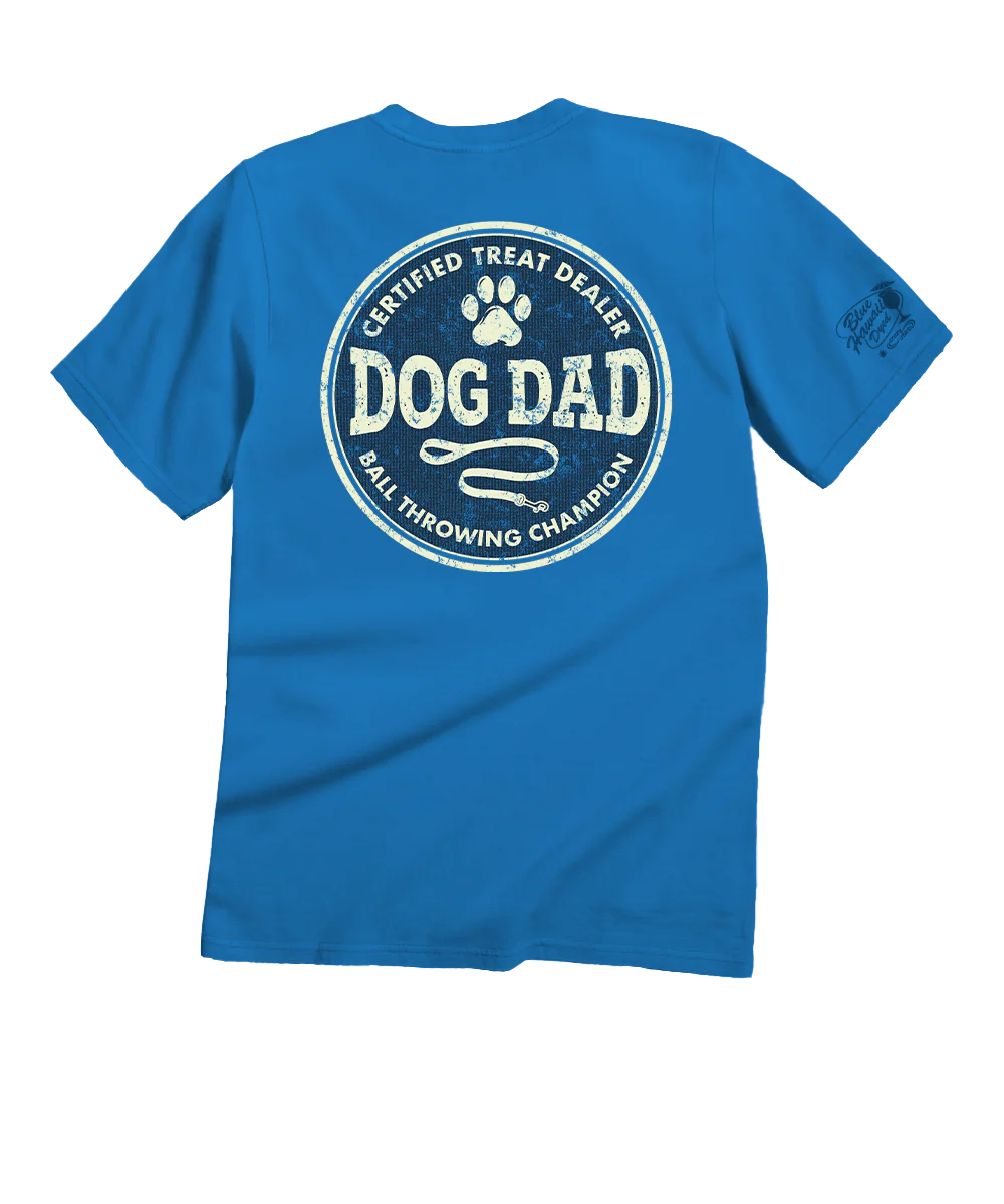 Dog Dad - Blue Hawaii Dyed Short Sleeve Crewneck T-Shirt