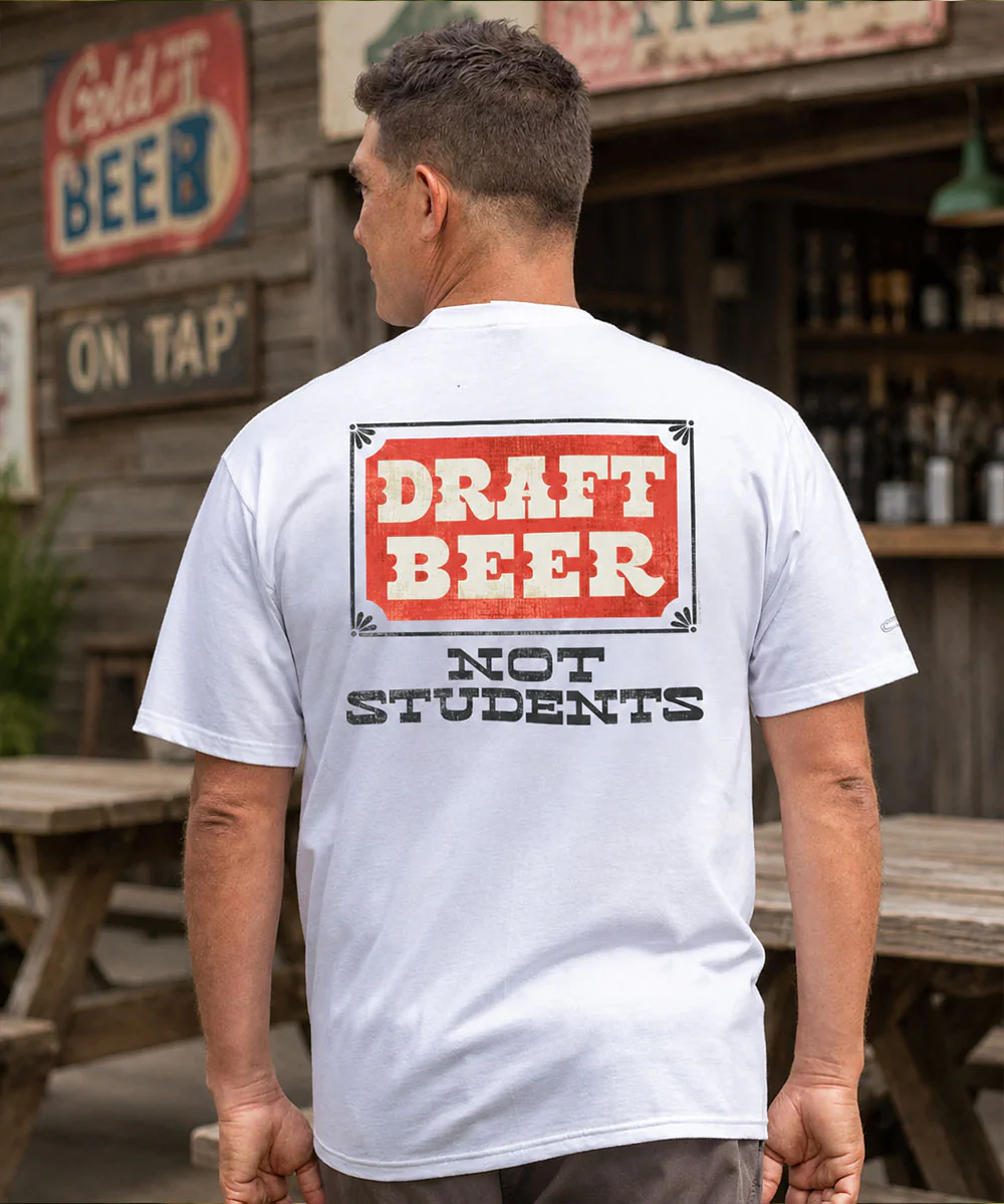 Draft Beer - White Short Sleeve Crewneck T-Shirt - Image 2