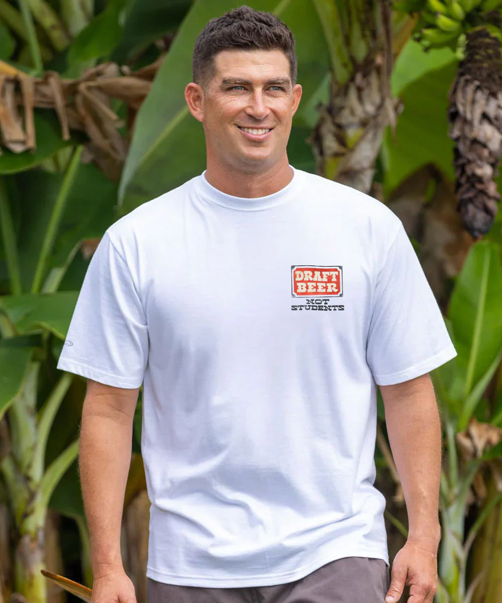 Draft Beer - White Short Sleeve Crewneck T-Shirt - Image 3