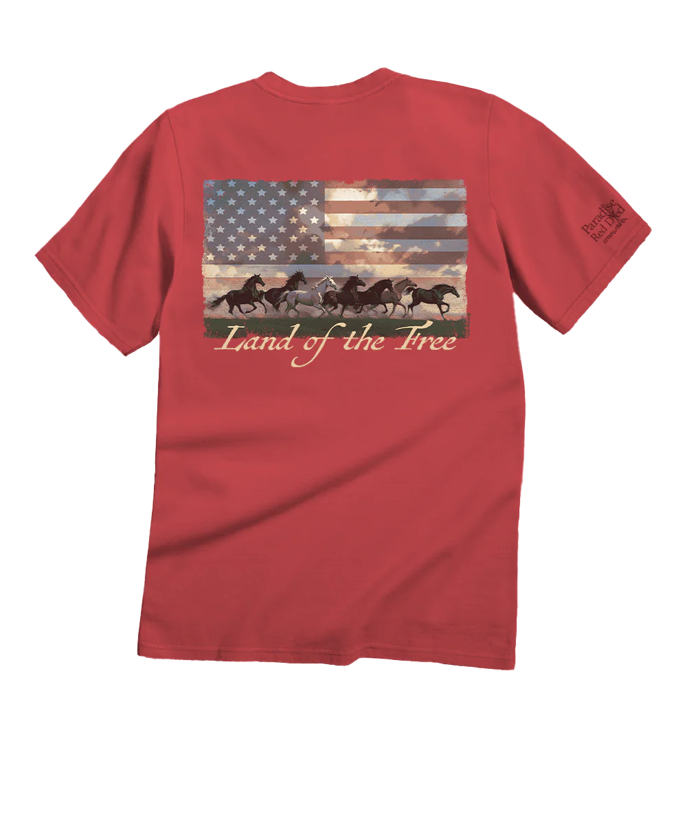 Freedom Run - Paradise Red Dyed Short Sleeve Crewneck T-Shirt