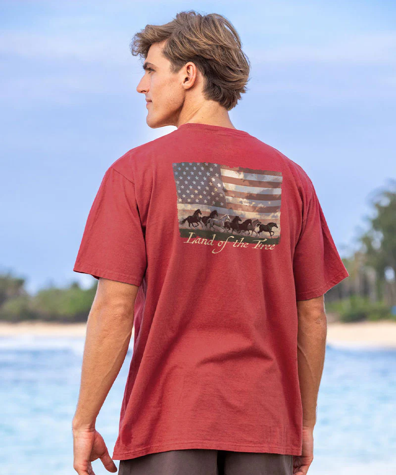 Freedom Run - Paradise Red Dyed Short Sleeve Crewneck T-Shirt - Image 2
