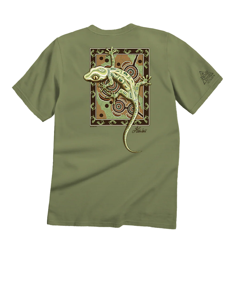 Gecko Mosaic - Hemp Dyed Short Sleeve Crewneck T-Shirt