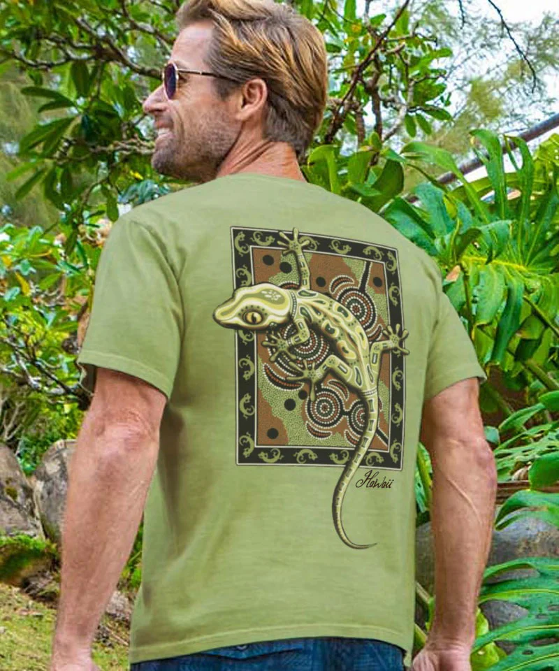 Gecko Mosaic - Hemp Dyed Short Sleeve Crewneck T-Shirt - Image 2