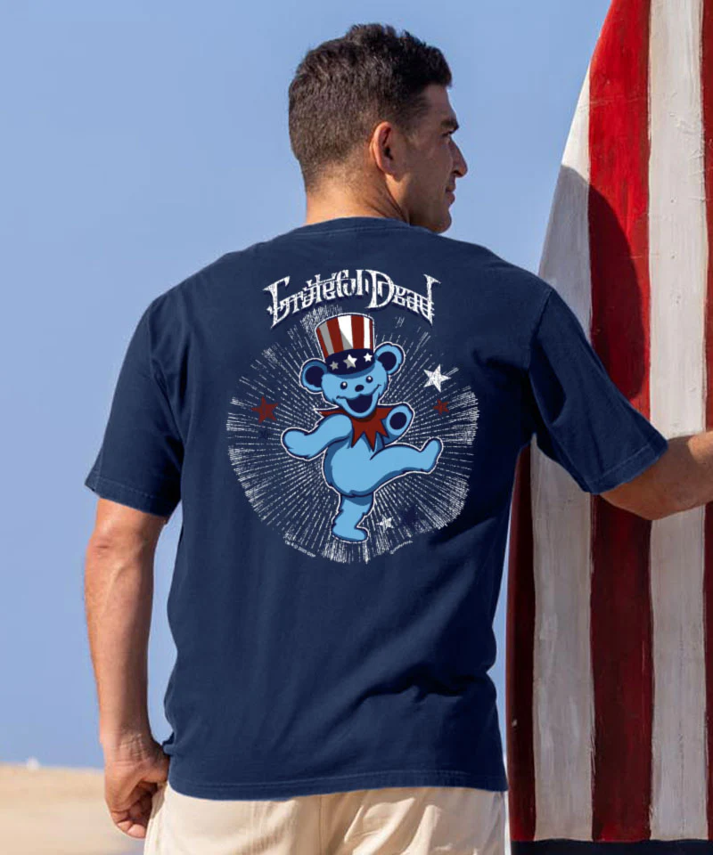 Grateful Dead America - Navy Short Sleeve Crewneck T-Shirt - Image 2