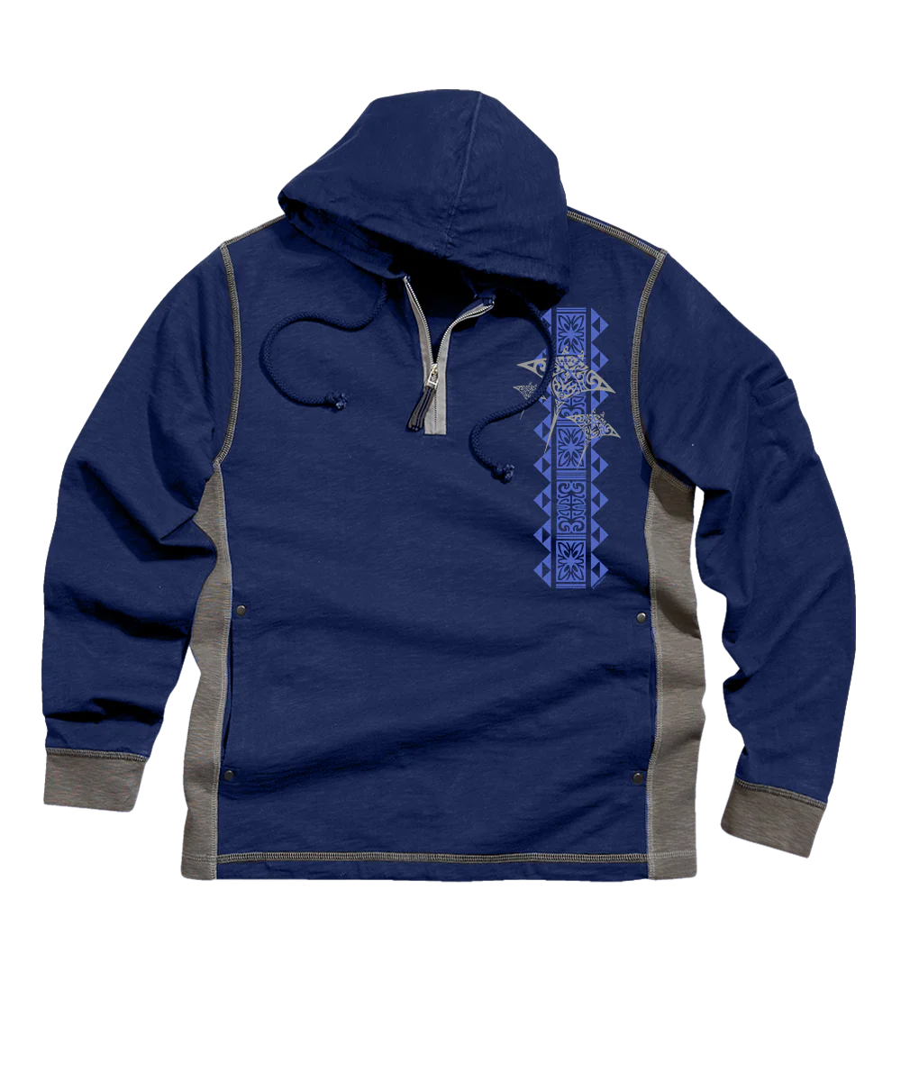 Hahalua Trio - Midnight/Gray Long Sleeve Longboard Hooded Tee