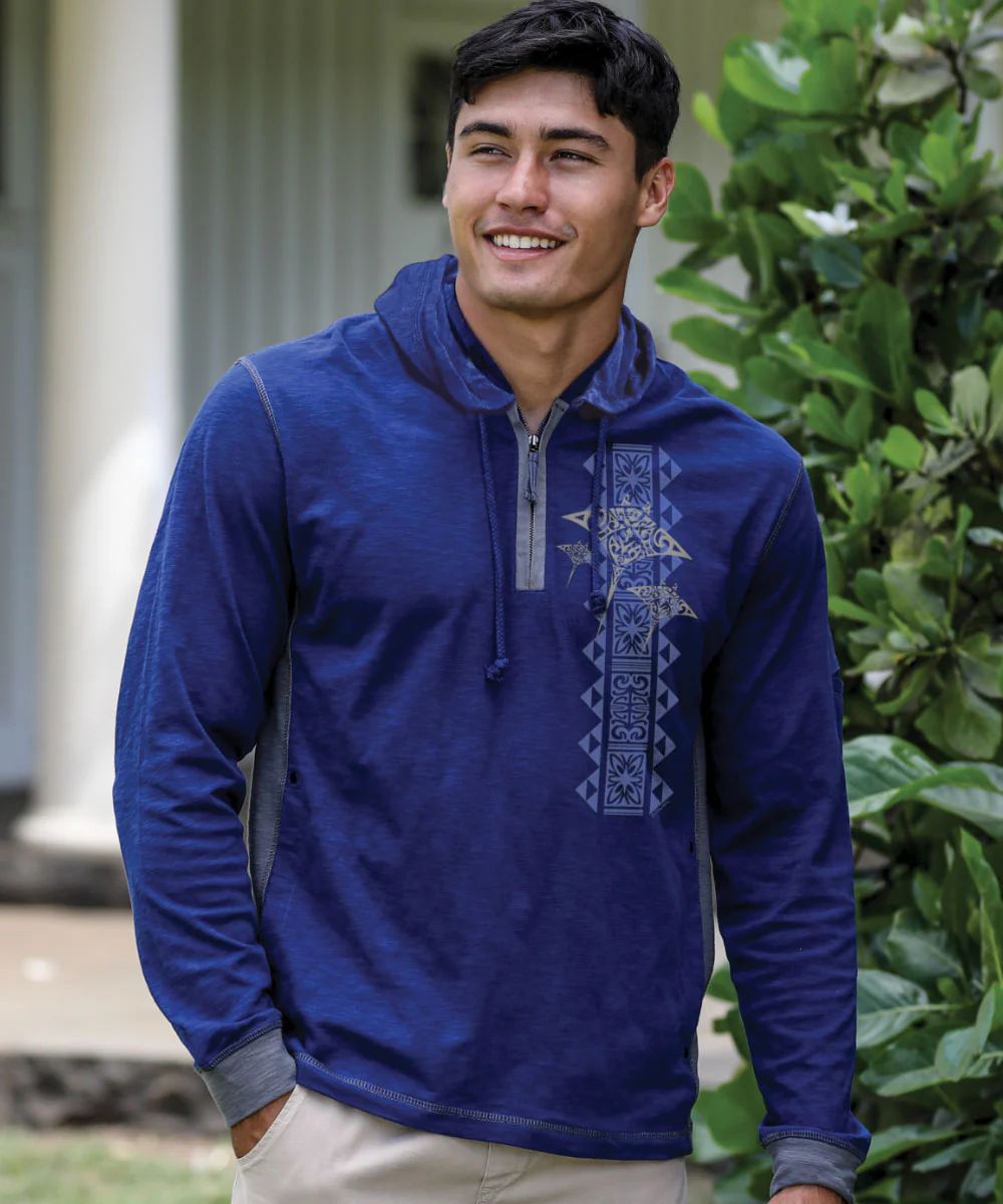 Hahalua Trio - Midnight/Gray Long Sleeve Longboard Hooded Tee - Image 2