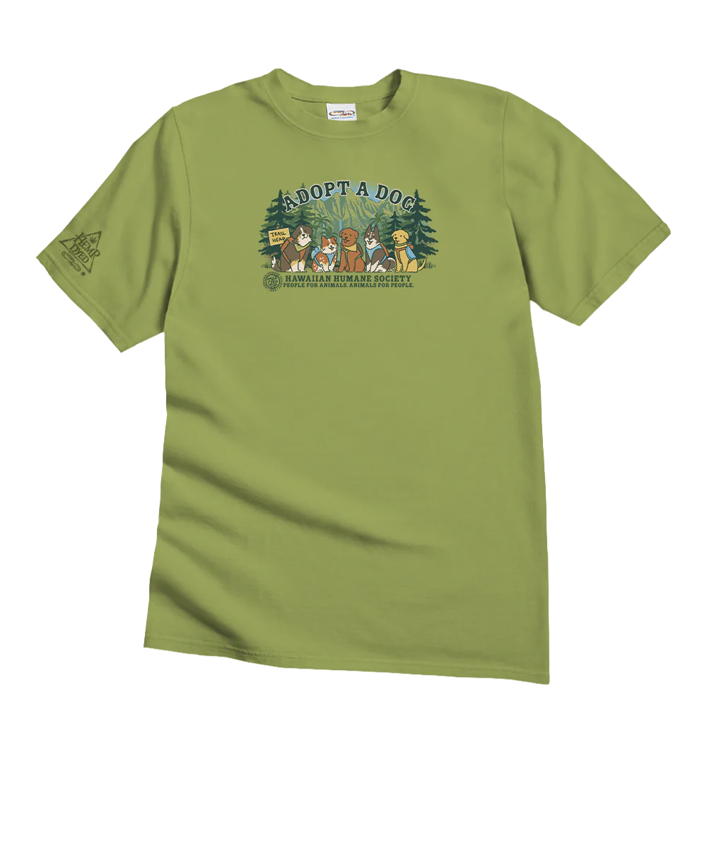 Hawaiian Humane Society Hiking Pups - Hemp Dyed Short Sleeve Crewneck T-Shirt