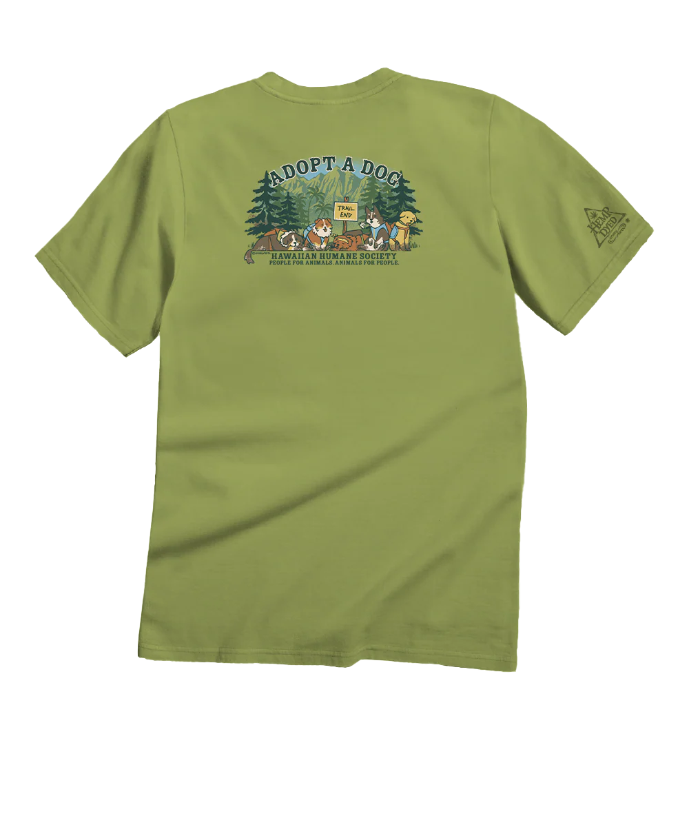 Hawaiian Humane Society Hiking Pups - Hemp Dyed Short Sleeve Crewneck T-Shirt - Image 4