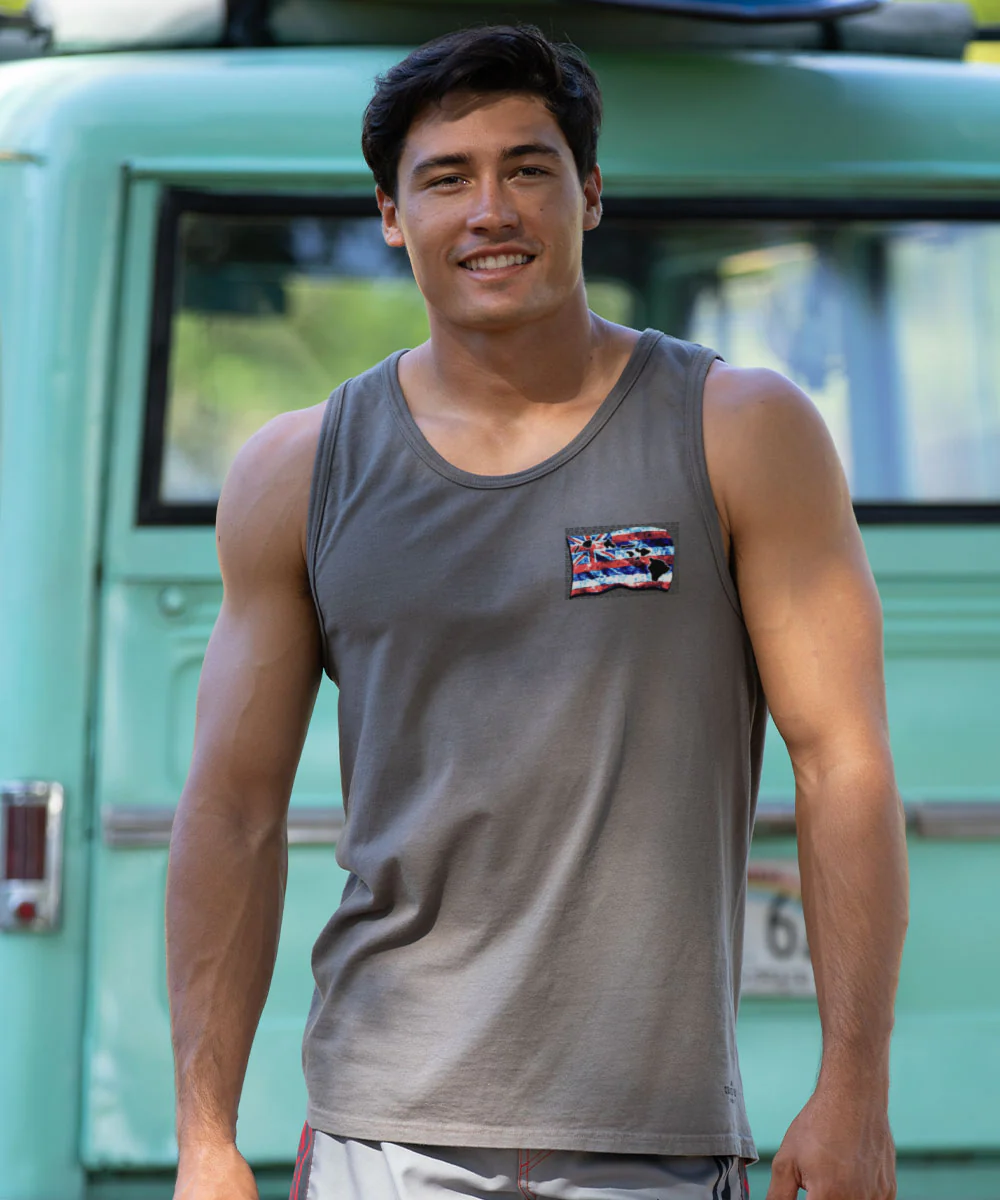Hawaiian Island Flag - Crater Dyed® Sleeveless Tank Top - Image 3