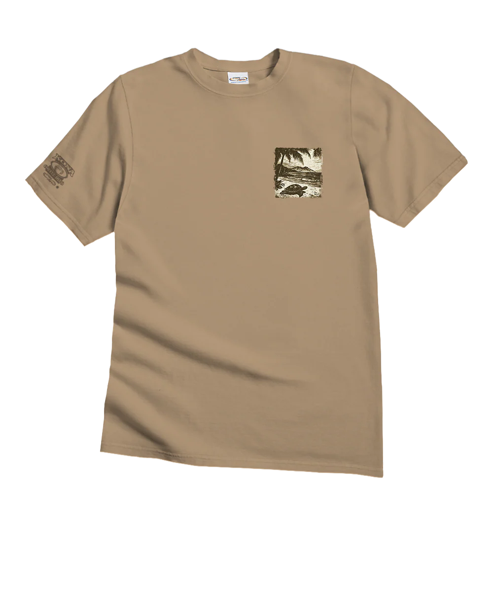 Island Retro Honu Scenic - Kona Coffee Dyed Short Sleeve Crewneck T-Shirt - Image 4