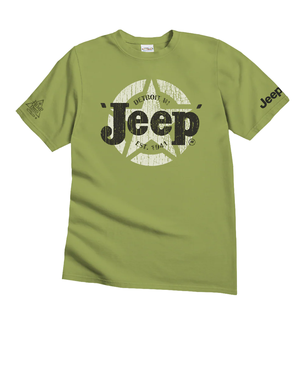 Jeep Established 1941 Logo - Hemp Dyed Short Sleeve Crewneck T-Shirt