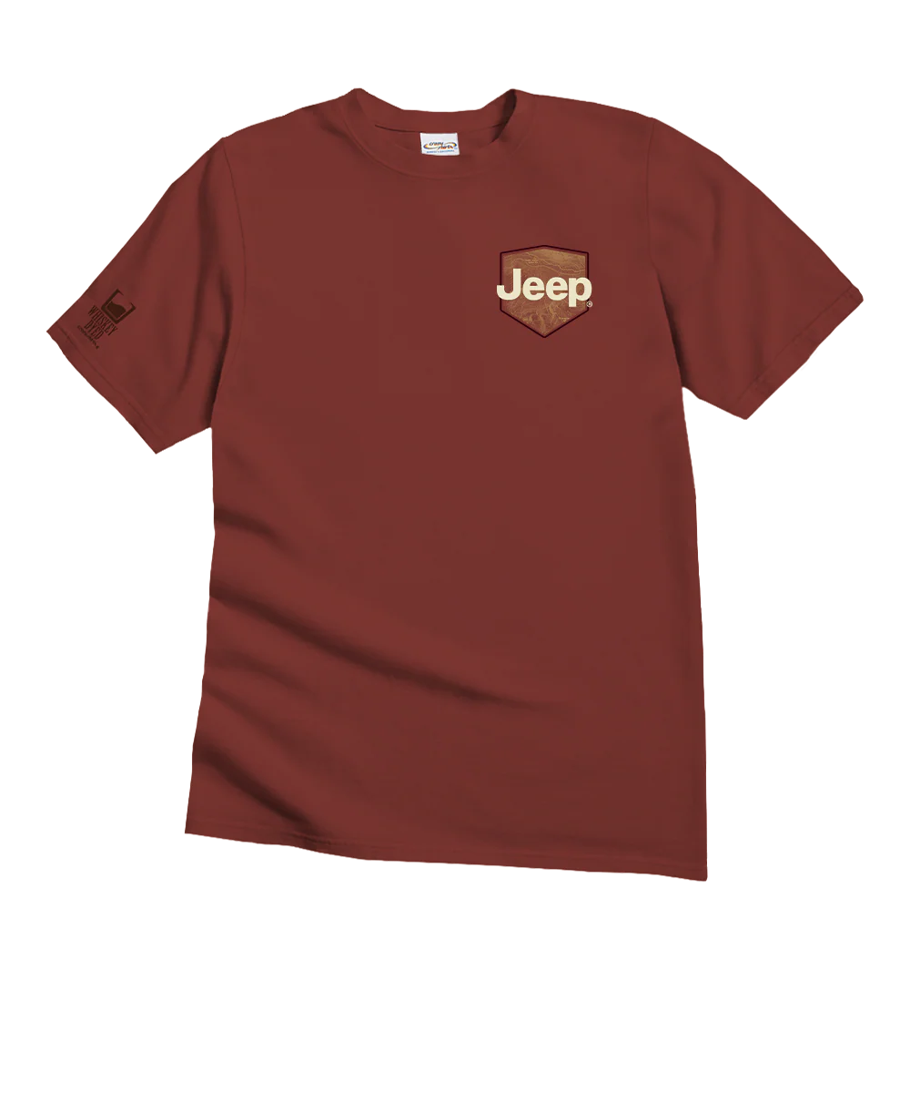 Jeep Trail Map - Whiskey Dyed Short Sleeve Crewneck T-Shirt - Image 4