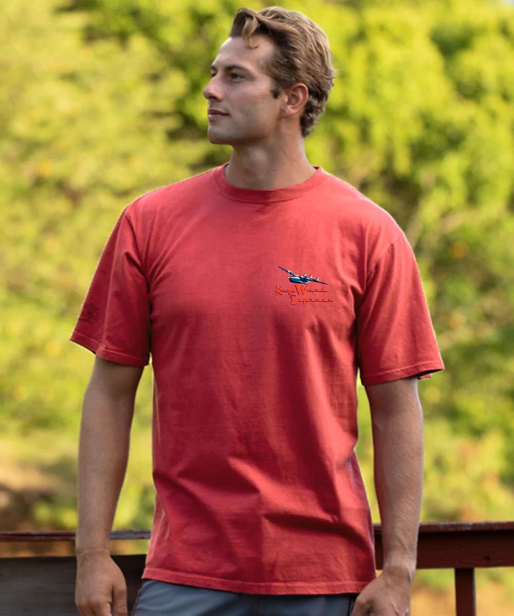 Key West Express - Paradise Red Dyed Short Sleeve Crewneck T-Shirt - Image 3