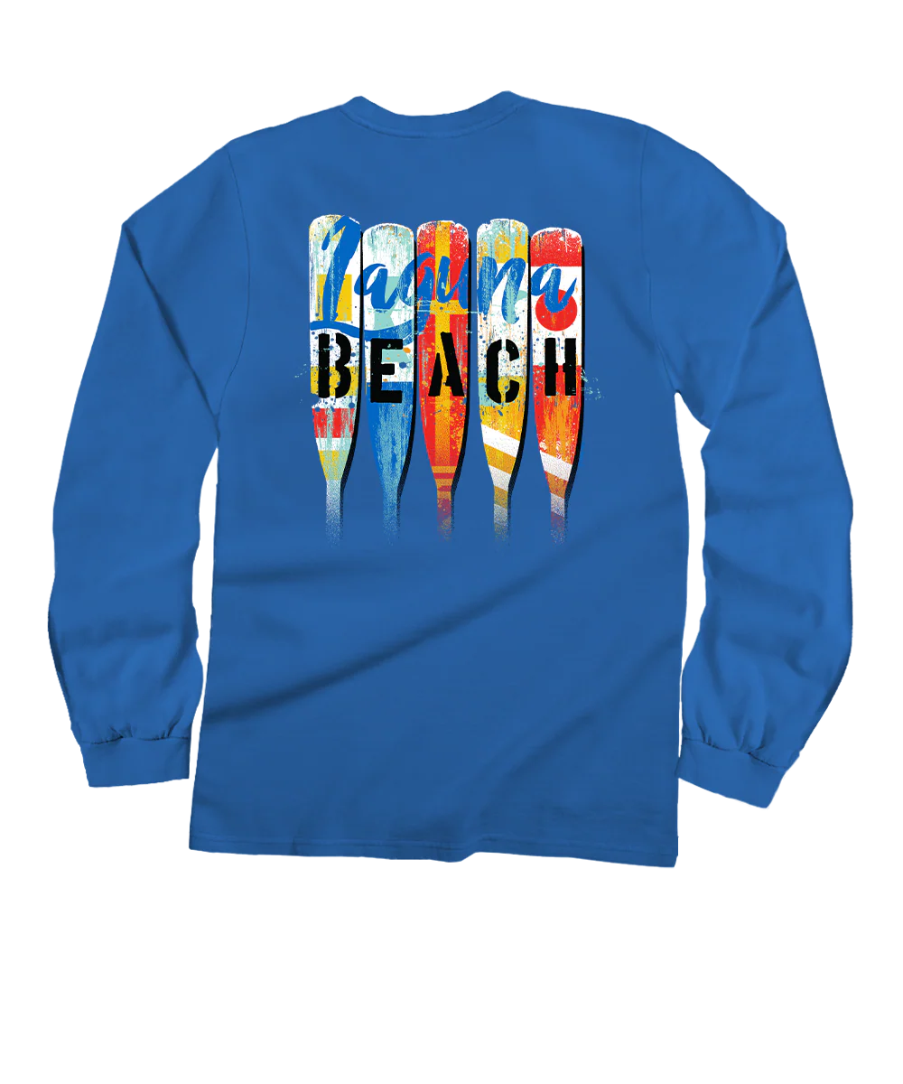 Laguna Beach Oars - Blue Hawaii Dyed Long Sleeve Crewneck T-Shirt
