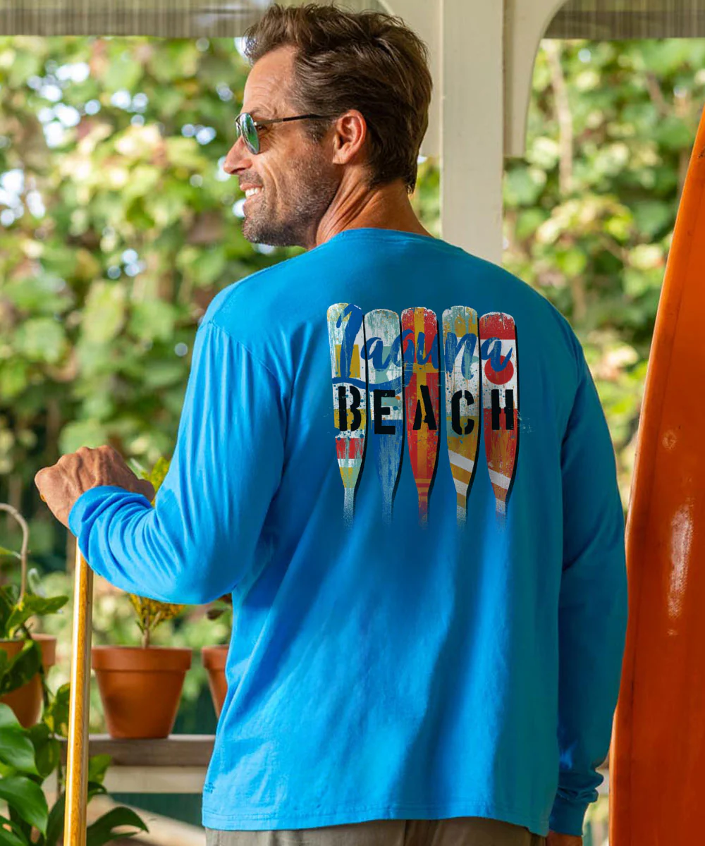 Laguna Beach Oars - Blue Hawaii Dyed Long Sleeve Crewneck T-Shirt - Image 2