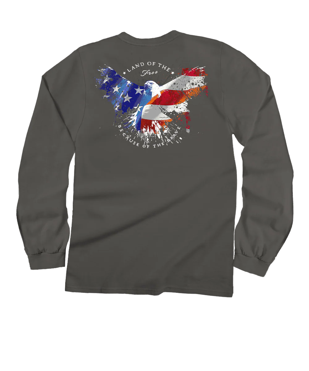 Land Of The Eagle - Crater Dyed® Long Sleeve Crewneck T-Shirt