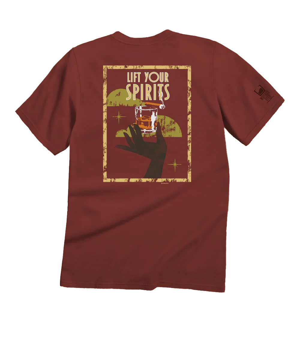 Lift Your Spirits - Whiskey Dyed Short Sleeve Crewneck T-Shirt