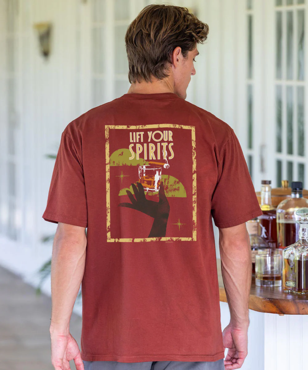 Lift Your Spirits - Whiskey Dyed Short Sleeve Crewneck T-Shirt - Image 2