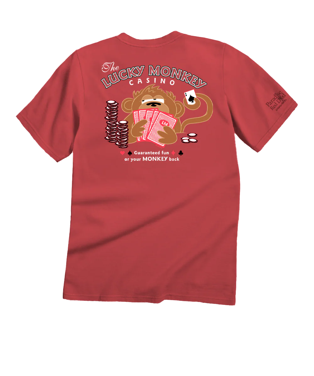Lucky Monkey - Paradise Red Dyed Short Sleeve Crewneck T-Shirt