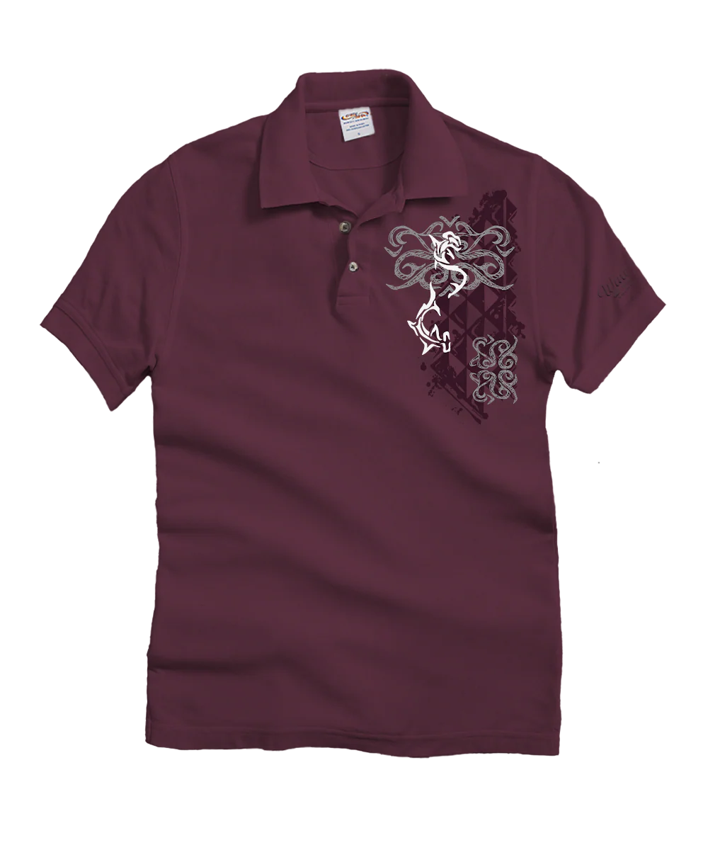 Mano Tapa - Wine Dyed Short Sleeve Oceanfront Polo Shirt