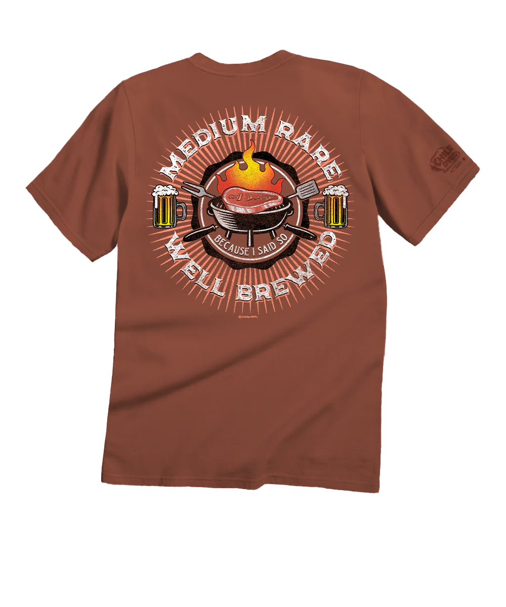 Medium Rare And Well Brewed - Chile Dyed Short Sleeve Crewneck T-Shirt