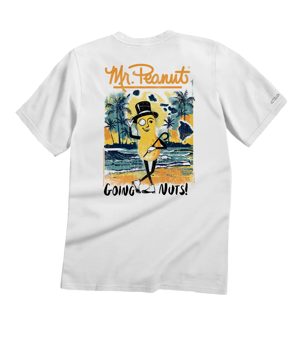 MR. PEANUT® Character Going Nuts - White Short Sleeve Crewneck T-Shirt