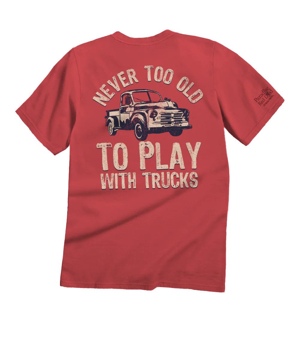 Never Too Old - Paradise Red Dyed Short Sleeve Crewneck T-Shirt