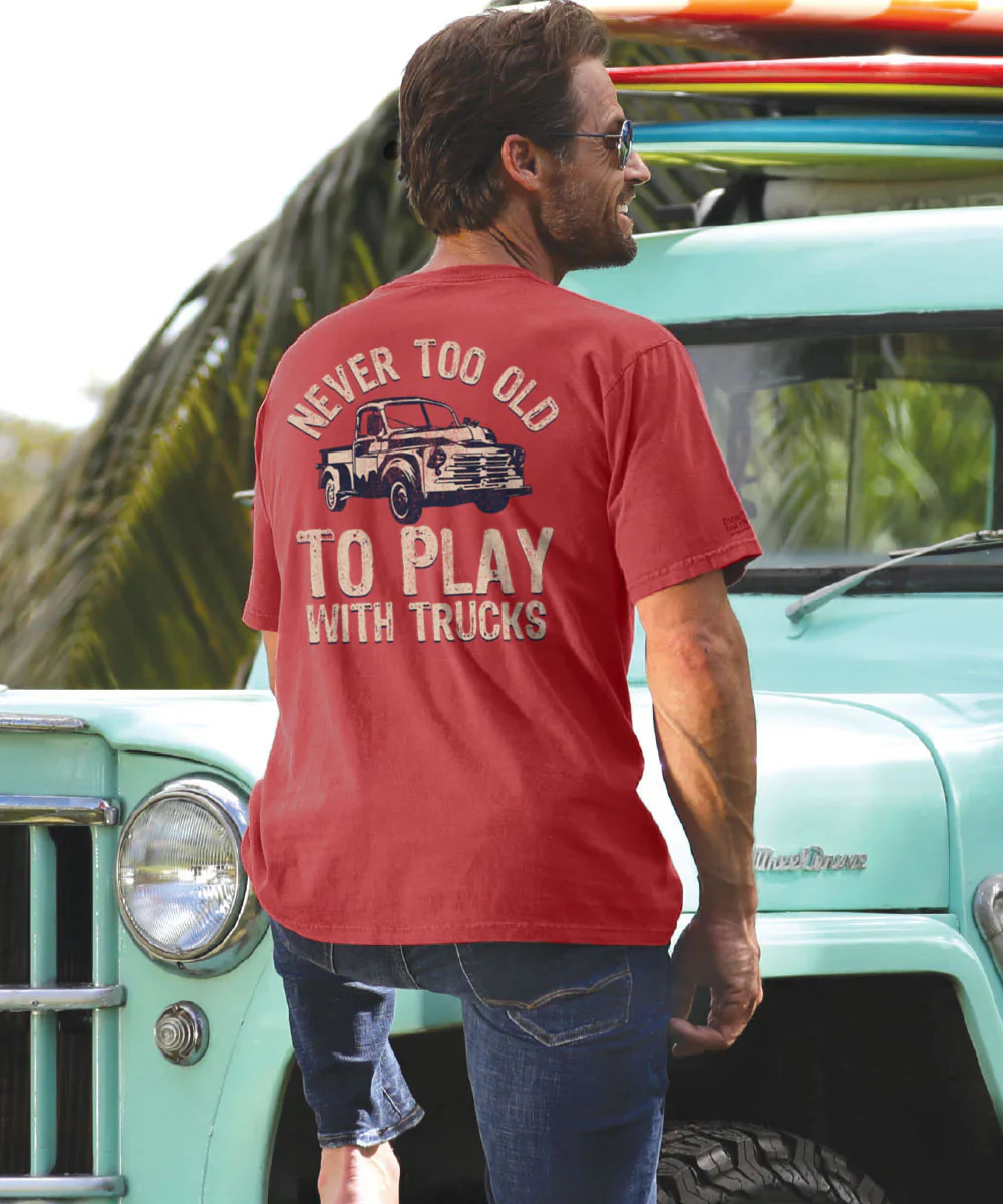 Never Too Old - Paradise Red Dyed Short Sleeve Crewneck T-Shirt - Image 2